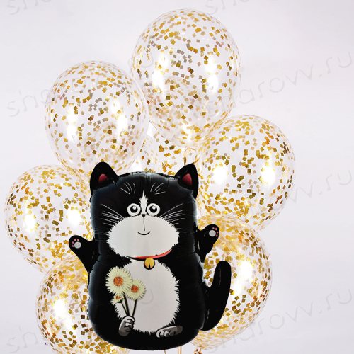 Букет из шаров "Котёнок Конфи"