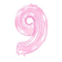 Шар цифра "9 Розовая"