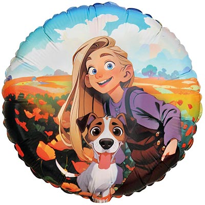 Шар круг фольга "Волшебник Изумрудного Города Добро"