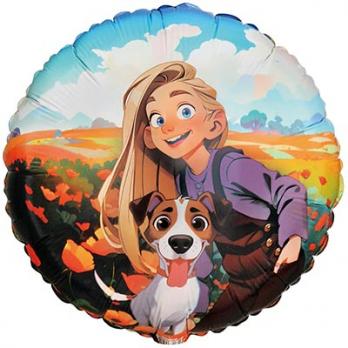 Шар круг фольга "Волшебник Изумрудного Города Добро"