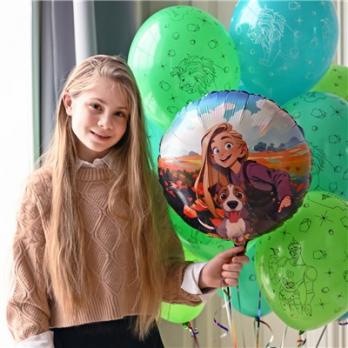 Шар круг фольга "Волшебник Изумрудного Города Добро"