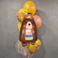 Фонтан из шаров "Торт с апельсином"