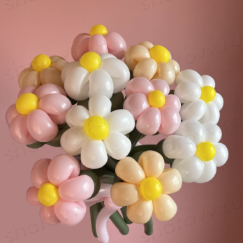 Цветы из шаров "Букет ромашек ассорти"