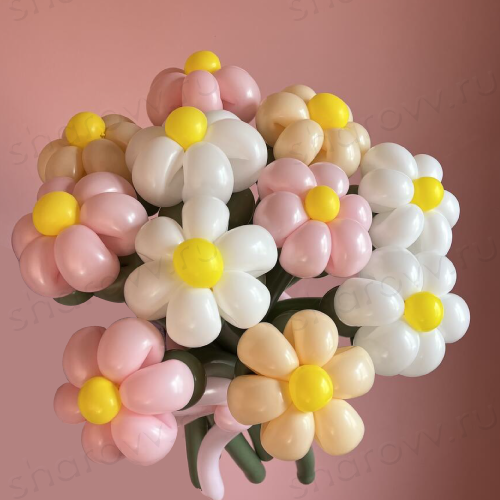 Цветы из шаров "Букет ромашек ассорти"