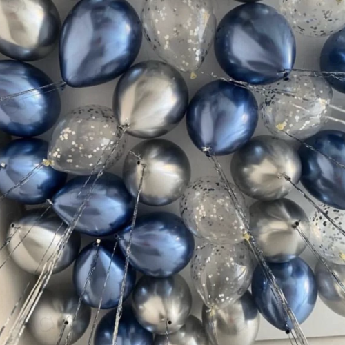 Шары под потолок "Серебряные искры"