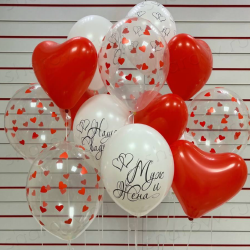 Облако из воздушных шаров в день свадьбы "Эмили"