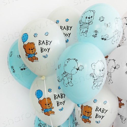 Фонтан из шаров "Мишка малыш"