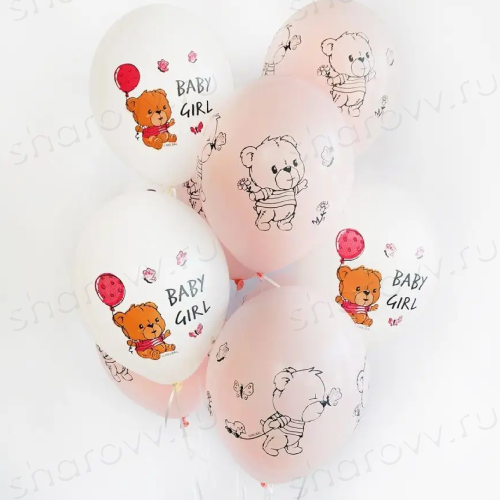 Фонтан из шаров "Мишка малышка"