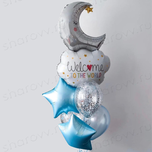 Фонтан из шариков "Мой милый месяц"