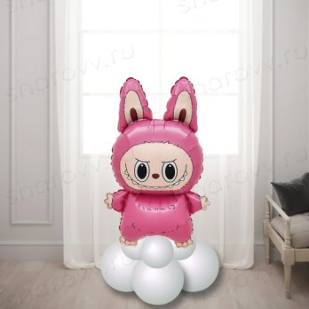 Шар на подставке "Плюшевый розовый эльф" Шар на подставке "Плюшевый розовый эльф"