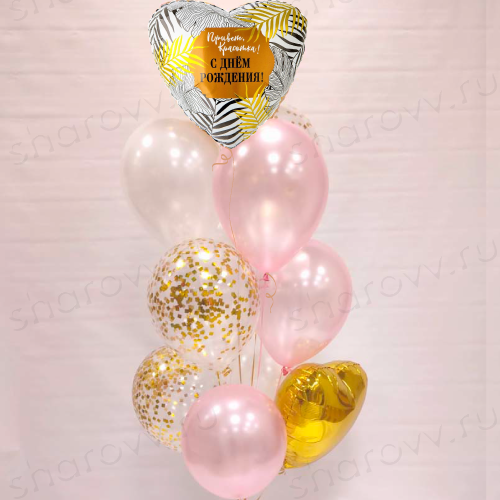 Фонтан из шаров "Ассорти нежности для красотки"