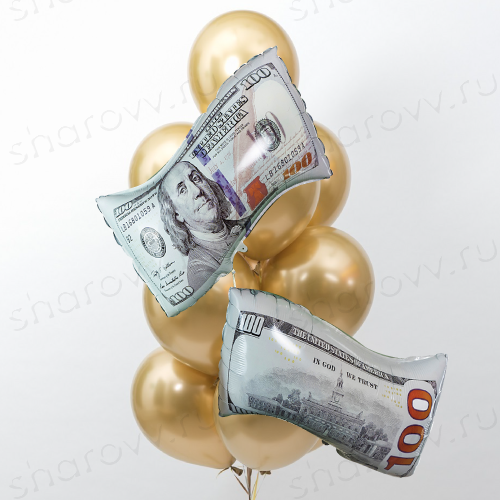 Фонтан из шаров "Денежный"