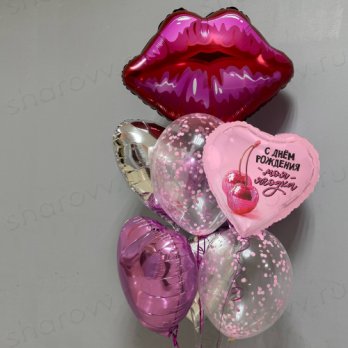 Фонтан из шаров "С Днём рождения, ягодка!" Фонтан из шаров "С Днём рождения, ягодка!"