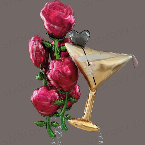 Сет из шаров "Коктейль Роуз рэйн"