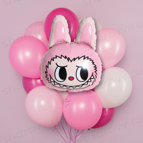 Облако шаров "Эльф в оттенках розового"