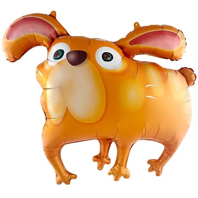 Шар фигура "Собака ушастая рыжая"