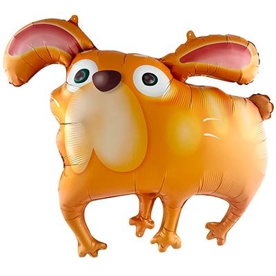 Шар фигура "Собака ушастая рыжая"