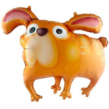 Шар фигура "Собака ушастая рыжая"
