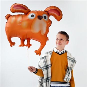 Шар фигура "Собака ушастая рыжая"