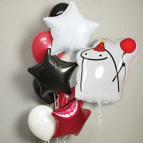 Сет из шаров "Мем с шариками и звёздами"