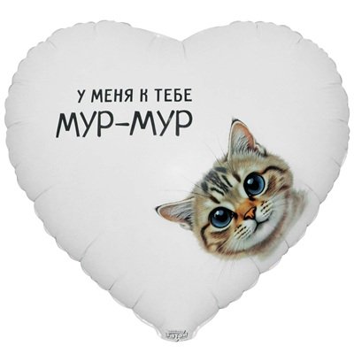 Шар сердце "У МЕНЯ К ТЕБЕ МУР-МУР"