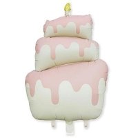 Шар фигура "Торт розовый сатин"