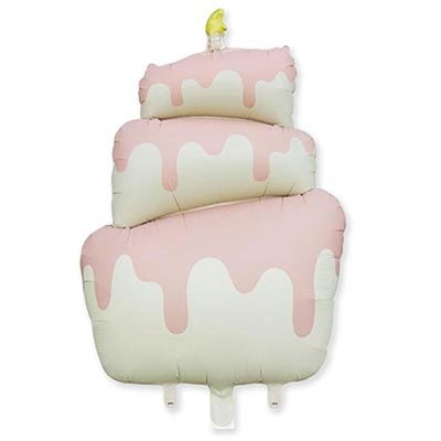 Шар фигура "Торт розовый сатин"