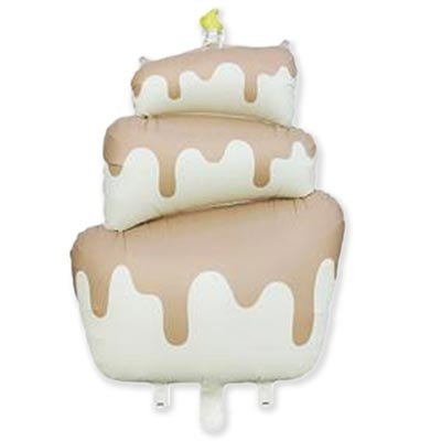 Шар фигура "Торт бежевый сатин"