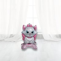 Шар фигура "Кошечка белая с бантом"