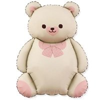 Шар фигура "Мишка милый бежевый с бантом"