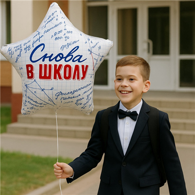 Шар звезда "СНОВА В ШКОЛУ"