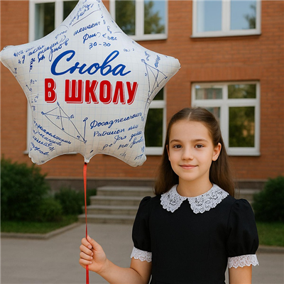 Шар звезда "СНОВА В ШКОЛУ"