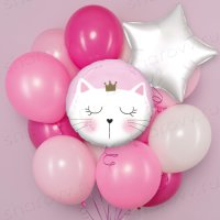 Облако из шаров ассорти "Мечты котёнка-принцессы"