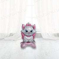 Шар фигура "Кошечка белая с бантом"