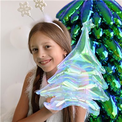 Шар фигура "Елка перламутр на подставке"