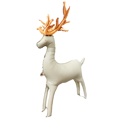 Шар фигура "Олень кремовый золотые рога"