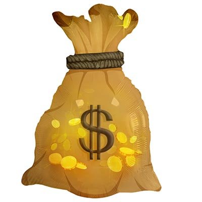 Шар фигура "Мешок денежный Доллар"