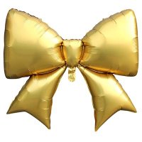 Шар фигура "Бант золотой сатин"