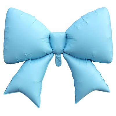 Шар фигура "Бант голубой сатин"
