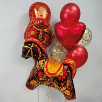 Композиция из шаров "В русском стиле"