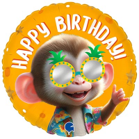 Шар фольга "Обезьянка в очках"