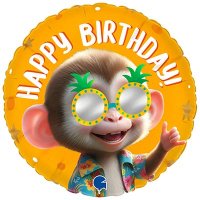 Шар фольга "Обезьянка в очках"