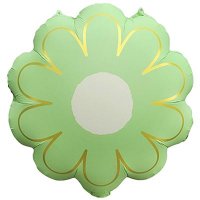 Шар фигура "Цветок Ромашка зеленая с золотом"