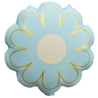 Шар фигура "Цветок Ромашка голубая с золотом"