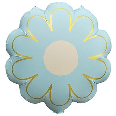 Шар фигура "Цветок Ромашка голубая с золотом"