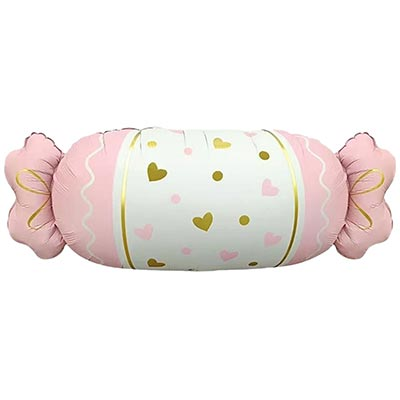 Шар фигура "Конфета сердца розовые"