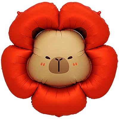Шар фигура "Капибара цветок красный"