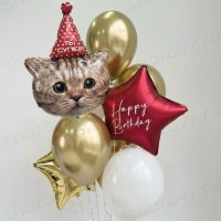 Фонтан из шаров "С Днём рождения! Ты - супер!"