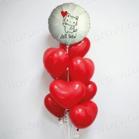 Фонтан из шаров "Признание в сердечках"