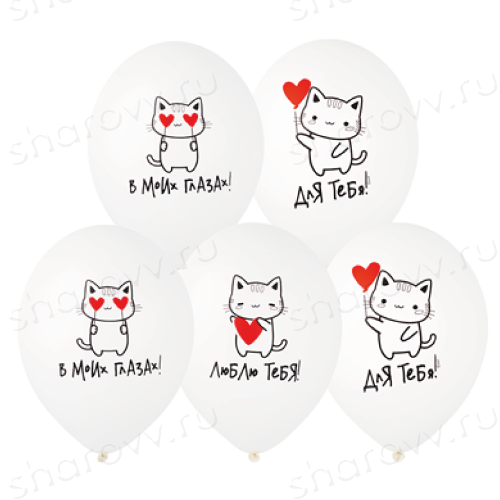 Облако из шаров "Котики Любовь"